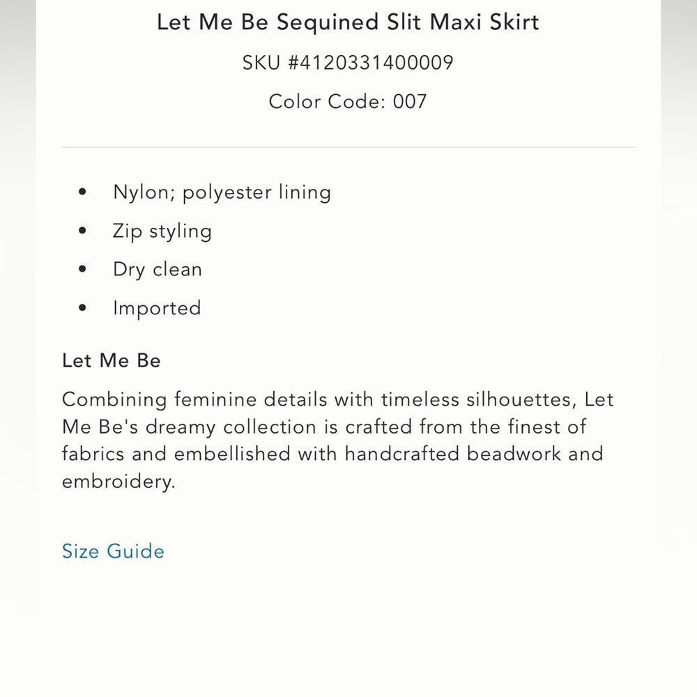 Anthropologie Not So Serious/Let Me Be Sequin Slit Maxi Skirt in Silver - Picture 5 of 10